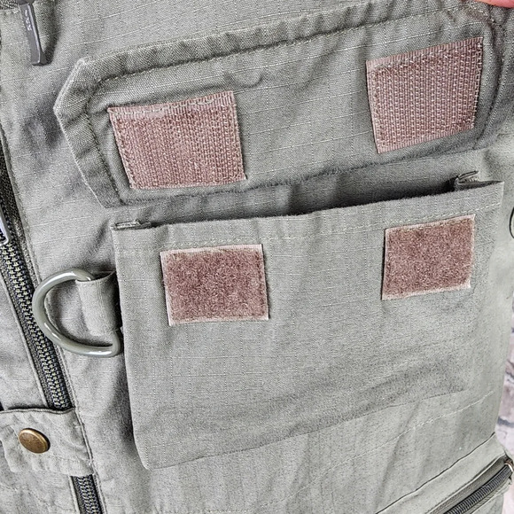 Vintage Jones New York Utility Fishing Hunting Vest Olive Green Cotton Large - Picture 4 of 15
